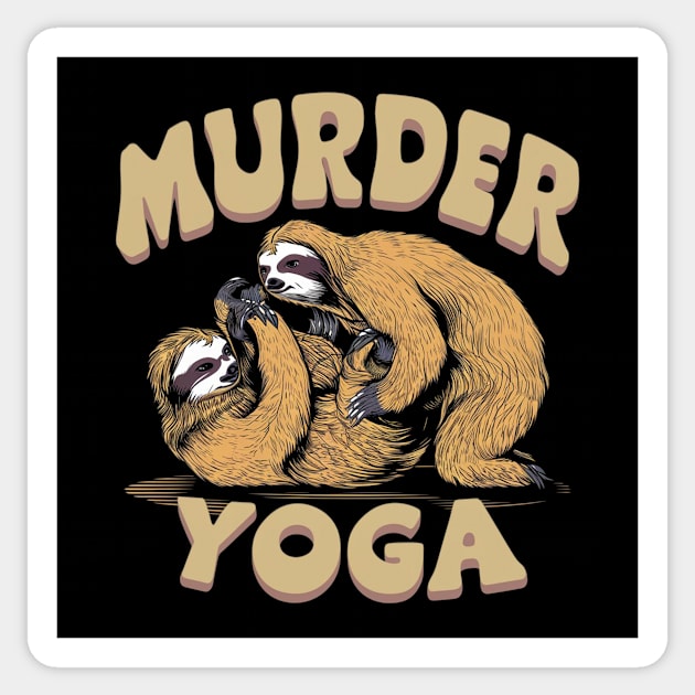 Funny Murder Yoga Ju-Jitsu Fighting Sloths Sticker by TeeTrendz